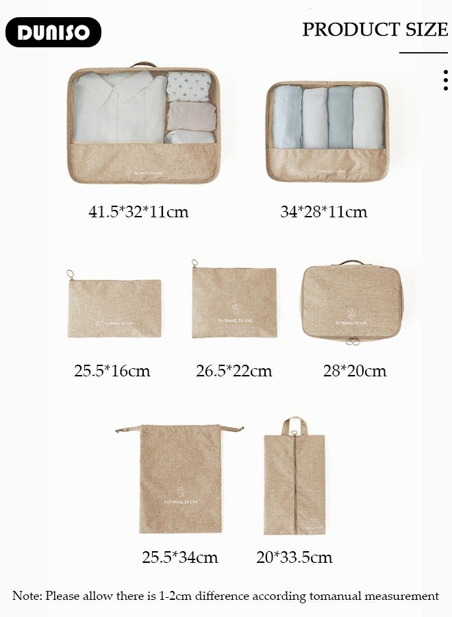 DUNISO 7 Piece Travel Organizer Bags for Luggage, Waterproof and Durable Travel Bags, Packing Cubes for Travel, Compression Cubes for Suitcases, Travel Bags for Clothes, Toiletries, Clothing, Underwear - Image 4