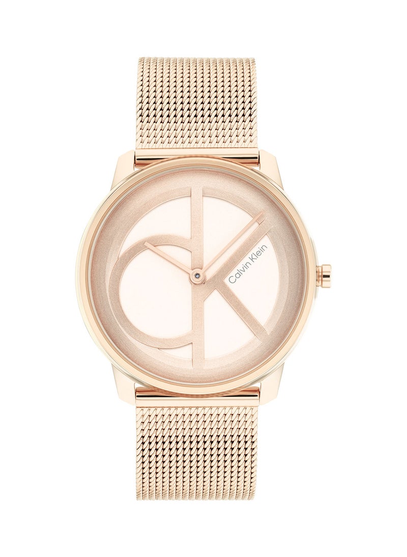 CALVIN KLEIN Analog Round Waterproof  Wrist Watch With Gold Strap 25200035  - Image 2