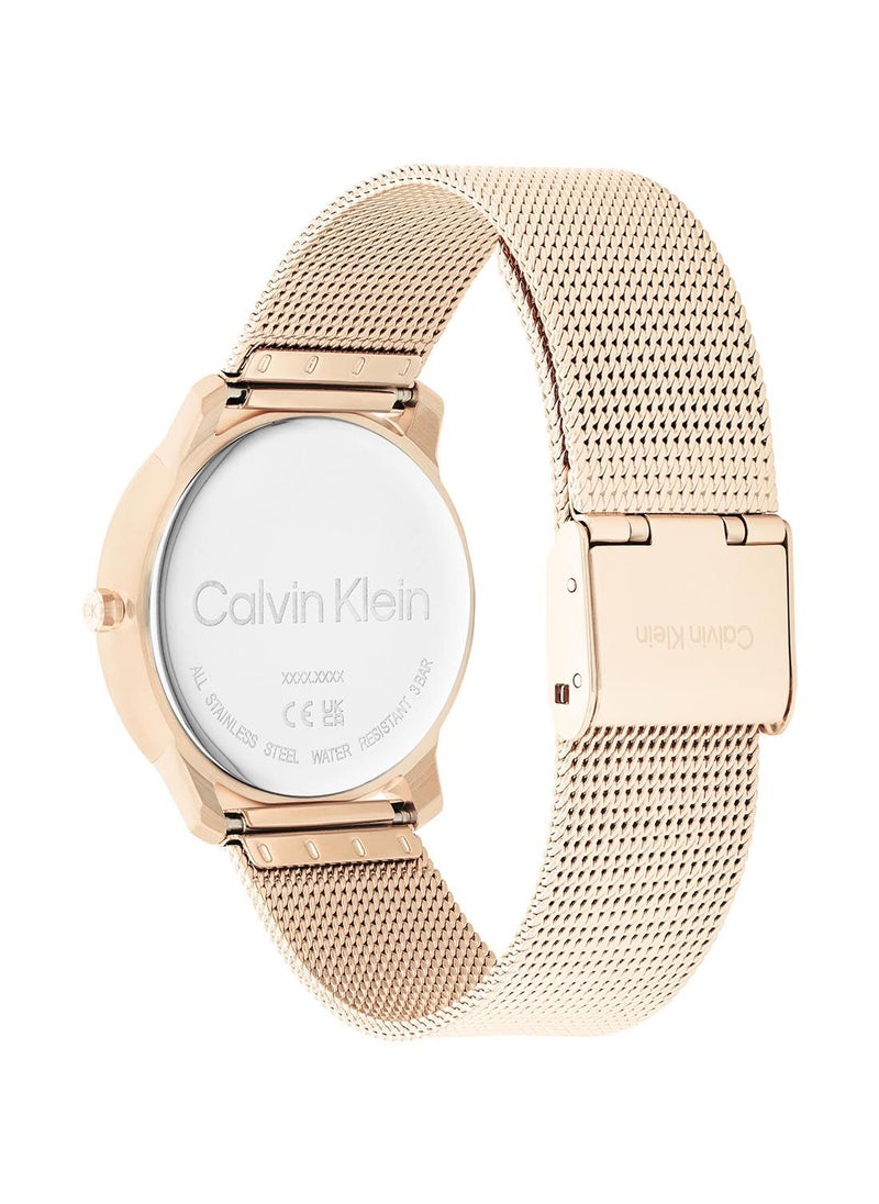 CALVIN KLEIN Analog Round Waterproof  Wrist Watch With Gold Strap 25200035  - Image 3