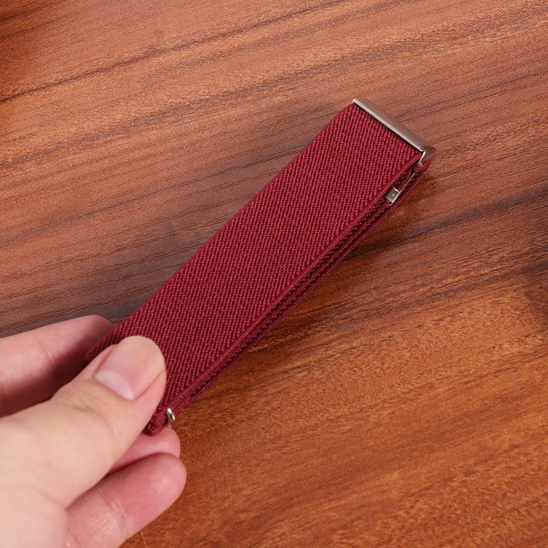 2 Pairs 2.5cm Shirt Armband Non Adjustable Unisex Chinlon Beautiful Practical for Women Men ( Red) - Image 3
