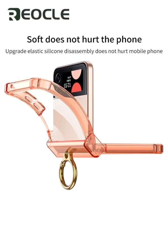 ريوكل جراب هاتف لهاتف Samsung Galaxy Z Flip 4 جراب شفاف مع حلقة غطاء حماية مضاد للسقوط ومضاد للصدمات مع جراب Galaxy Z Flip 4 - Image 2