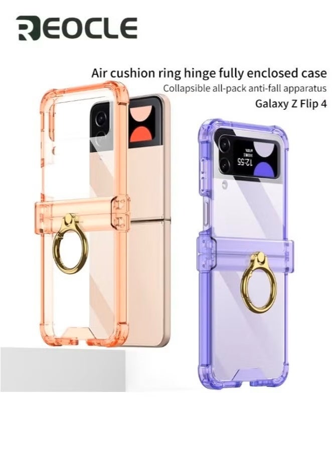 ريوكل جراب هاتف لهاتف Samsung Galaxy Z Flip 4 جراب شفاف مع حلقة غطاء حماية مضاد للسقوط ومضاد للصدمات مع جراب Galaxy Z Flip 4 - Image 4