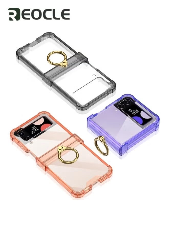 ريوكل جراب هاتف لهاتف Samsung Galaxy Z Flip 4 جراب شفاف مع حلقة غطاء حماية مضاد للسقوط ومضاد للصدمات مع جراب Galaxy Z Flip 4 - Image 5