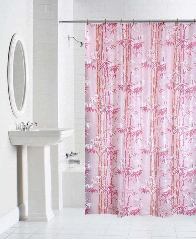 SHAVIN PVC Pink Printed Designer Curtains (Width-54Inches X Height-84Inches) 7ft - Image 1