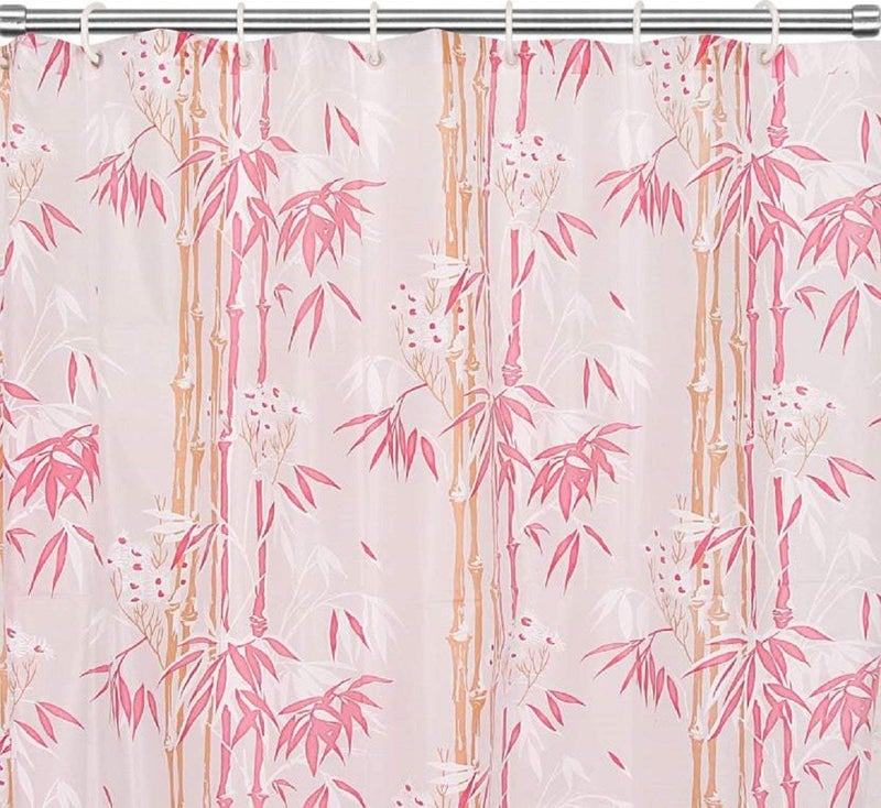 SHAVIN PVC Pink Printed Designer Curtains (Width-54Inches X Height-84Inches) 7ft - Image 2