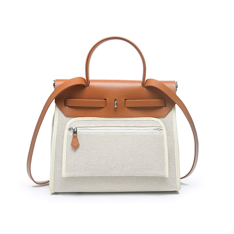 Leather Kelly Style Tote Bag - Image 1