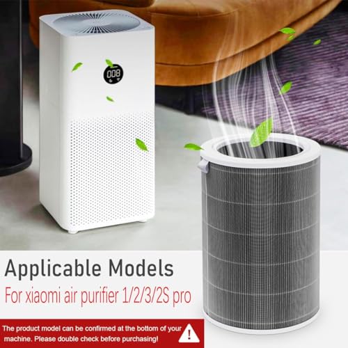 finehepa Replacement Airpurifier Filter Compatible with Xiaomi Mi Air Purifier 1, 2, 2C, 2S, 2H, 3, 3C, 3H - H13 GRADE HEPA WITH Activted Carbon Integrated filter with RFID - Image 2