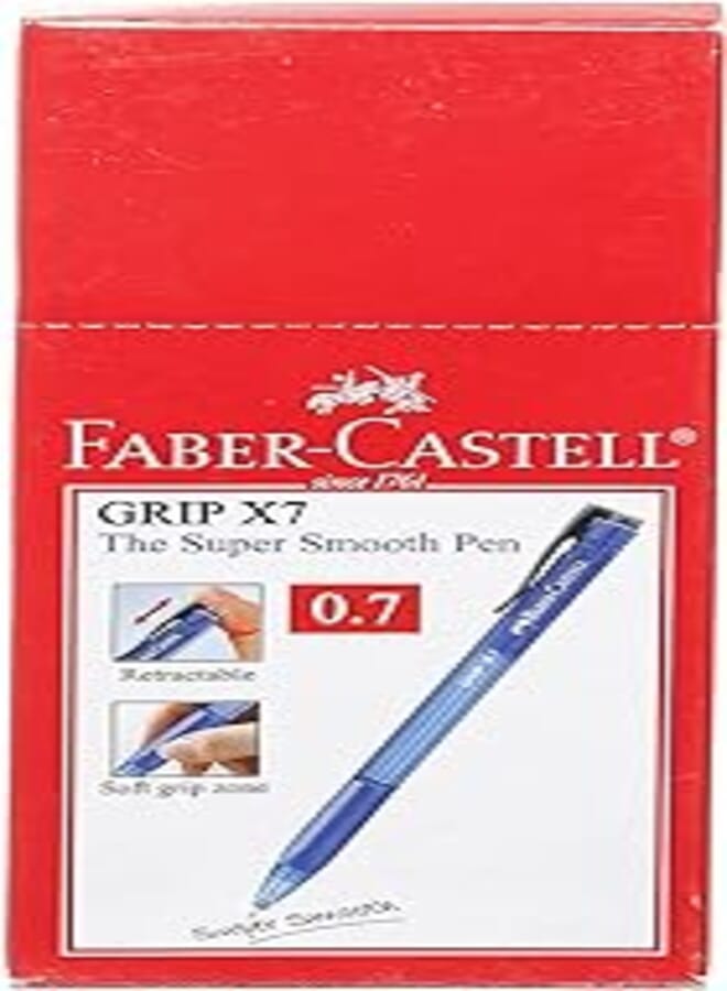 Faber-Castell Ballpoint Pen Grip X7,0.7 mm, Blue) - Set of 10 Pieces