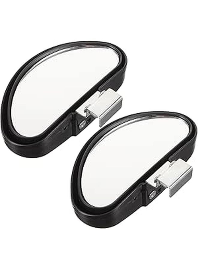 2pcs Car Blind Spot Mirror Auxiliary Wide Angle Rearview Black Convex Glass for Enhanced Side View and Rear Safety - Image 1