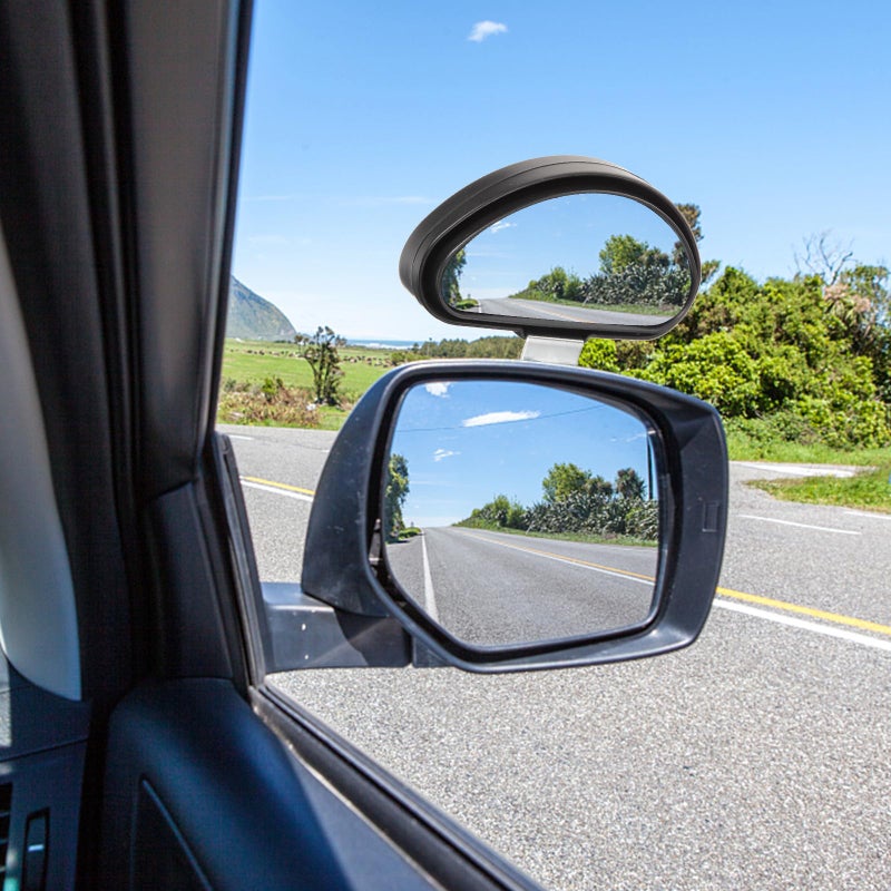 2pcs Car Blind Spot Mirror Auxiliary Wide Angle Rearview Black Convex Glass for Enhanced Side View and Rear Safety - Image 4