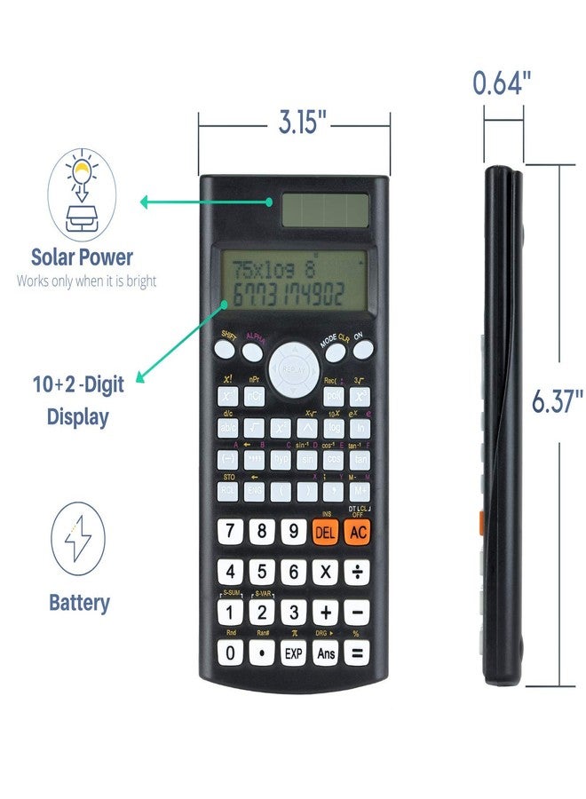 Mr. Pen Scientific Calculator - Solar Powered, 2 Line Display, Fraction & Statistics Calculations for School, College & High School Use - Image 3