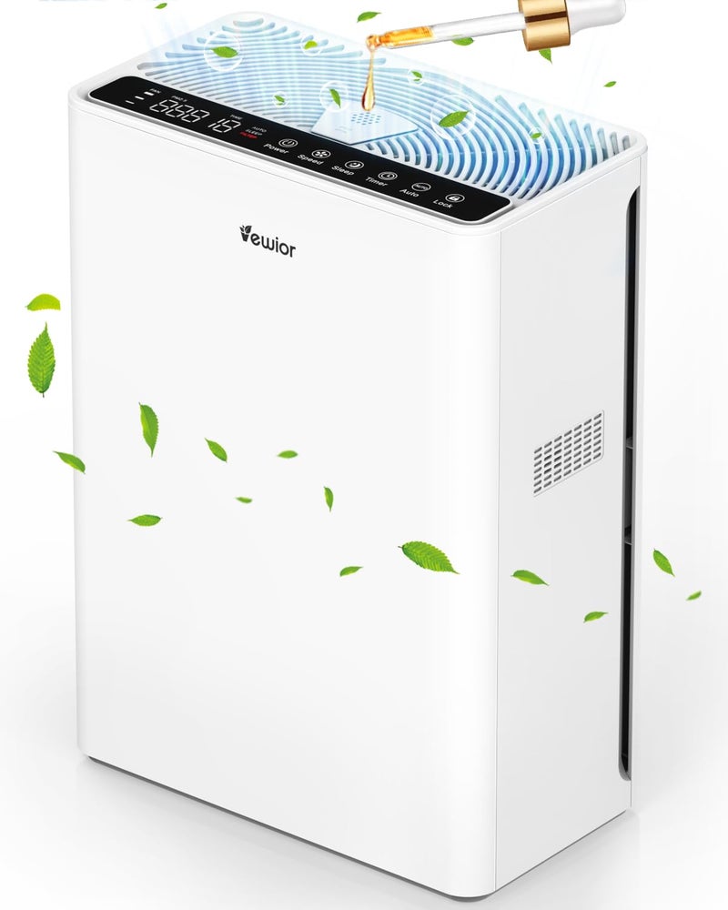 VEWIOR Air Purifiers For Home Large Room Up To 2200 sqft H13 HEPA Air Purifiers Filter With Fragrance Sponge Timer Washable Filter Cover15 DB Quiet Air Cleaner For Pets Dander Smell Smoke Pollen