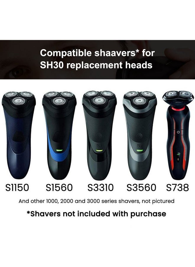 Sh30 Replacement Heads For Philips Norelco Shaver Series 3000 2000 1000 And S738 With Durable Sharp Blade