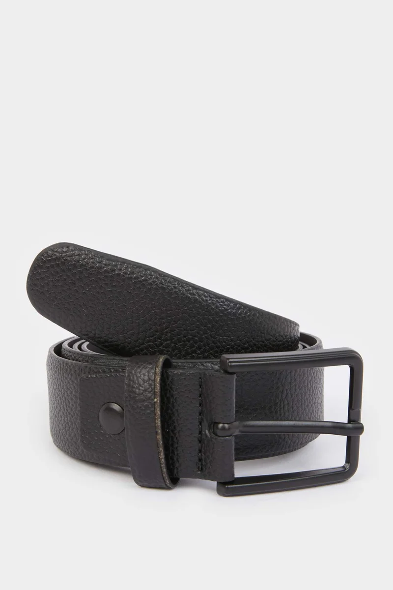 ديفاكتو Man Rectangle Clasp Faux Leather Denim Belt