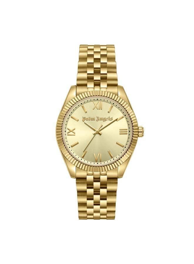 Palm Angels Pioniere Gold Dial Gold Stainless Steel Bracelet Analog Watch for Women, 36mm - Image 1