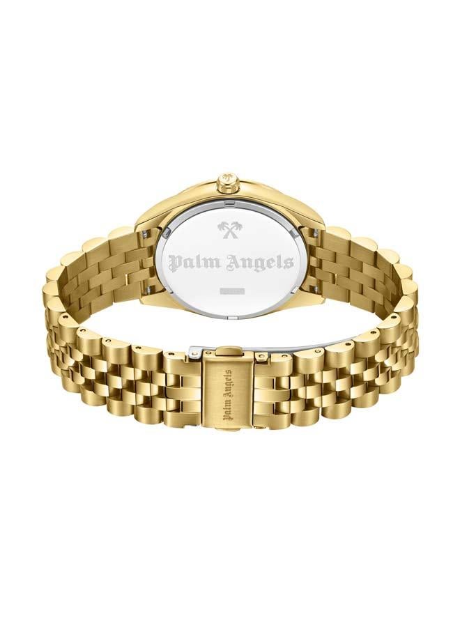 Palm Angels Pioniere Gold Dial Gold Stainless Steel Bracelet Analog Watch for Women, 36mm - Image 3