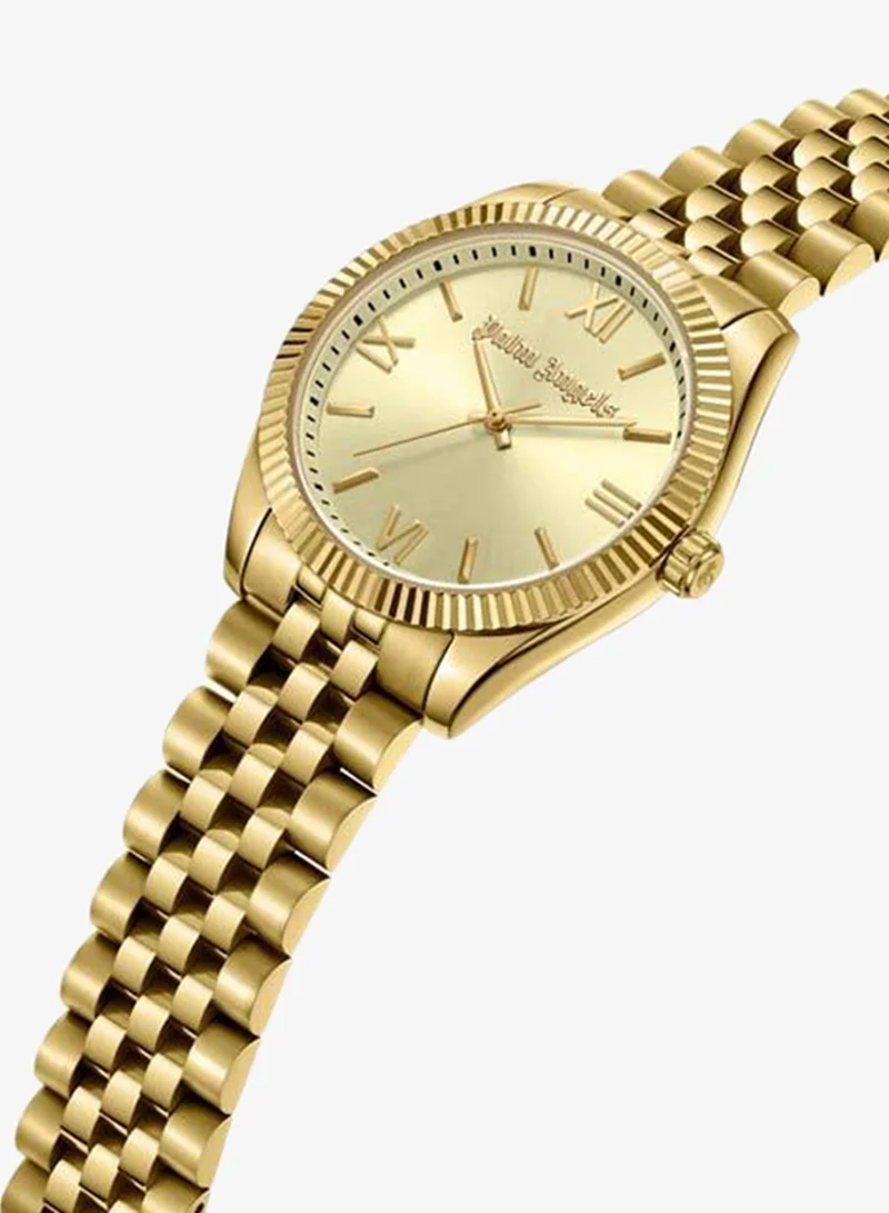 Palm Angels Pioniere Gold Dial Gold Stainless Steel Bracelet Analog Watch for Women, 36mm