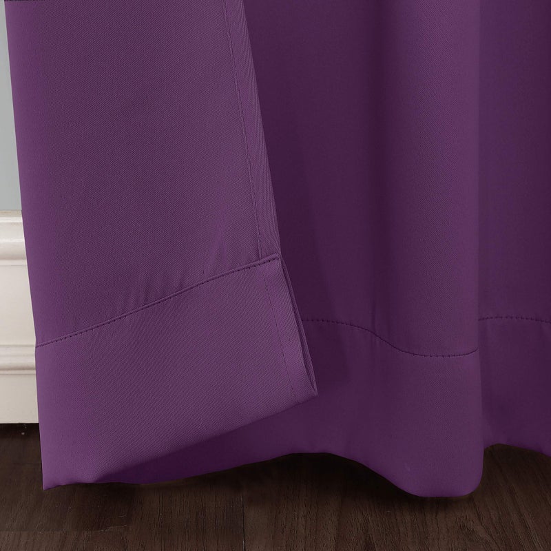 Sun Zero ستارة غرفة نوم الأطفال سون زيرو رايلي مع حلقات تعتيم، 40" × 63"، بنفسجي - Image 3