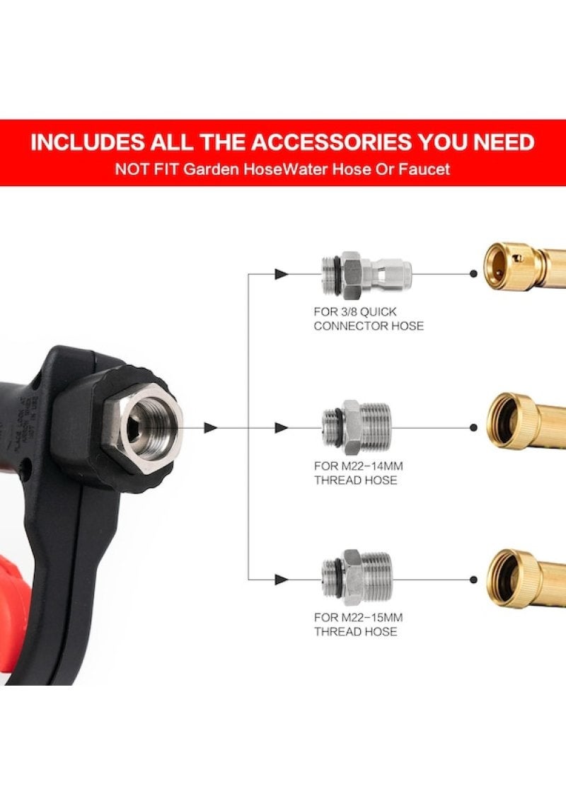مسدس غسيل الضغط القصير Lgq 5000psi، 5 توصيلات سريعة - Image 2