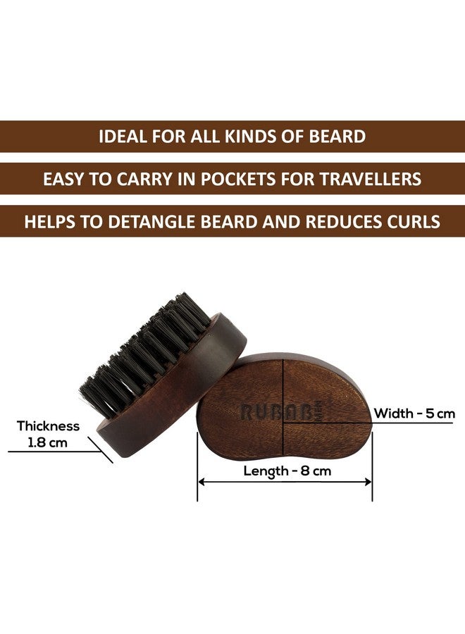 RUBAB MEN Beard Grooming 4-In-1 Kit For Men | Beard Brush, Hair & Beard Softener Balm, L-Shaped Beard Shaper Tool & Wooden Beard Comb For Men | Pack Of 4 - Image 3