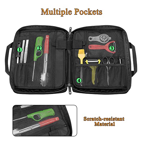 samdew Chef Knife Bag with 20+ Slots, Professional Chef Storage Case with Lockhole & Multiple Pockets, Knife Carrier Travel Knife Roll Bag for Kitchen Tools & Chef Utensils, Patent Design, Bag Only - Image 2
