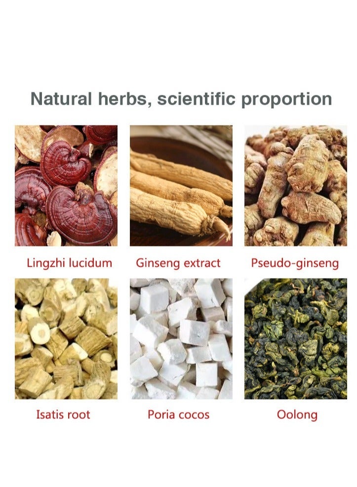 وينز تاون شاي غانوديرما لوسيدوم، شاي أعشاب مُعزّز للطاقة، شاي فطر الريشي الصحي للتخسيس، مُكمّل غذائي خالٍ من الكافيين لتعزيز المناعة وخفض دهون الدم، ٢٠ كيسًا. - Image 3