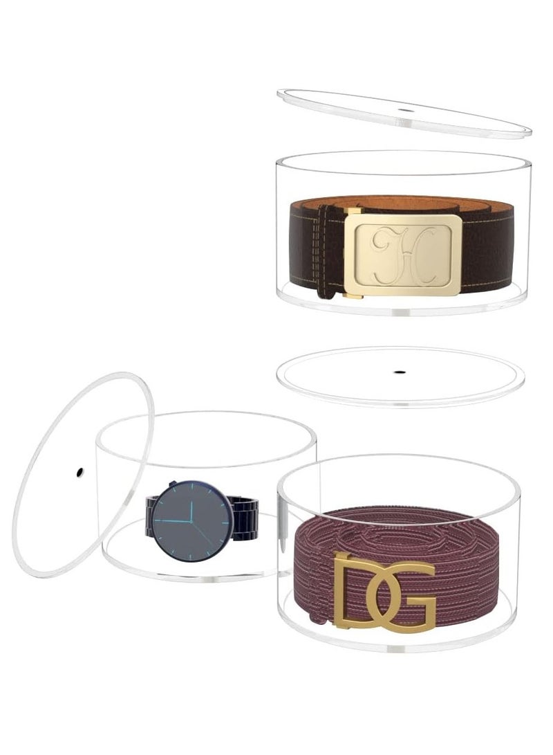 Belt Organizer, Acrylic 3 Layers Belt Case Storage Holder and Display for Accessories like Jewelry, Watch, Bracelets - Image 2