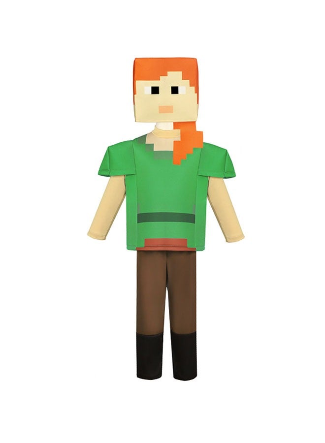 Minecraft Alex Kids Coscostume Stage Game Show Costumes Mask + Top + Pants Three-Piece Set A gift for Minecraft fans - Image 1