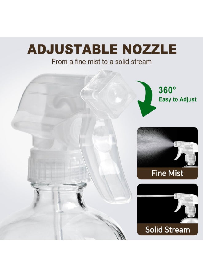 Bealee Glass Spray Bottles with Silicone Sleeves 2 Pack 16 oz Mist and Stream Empty Refillable Containers Water Sprayer Misting Bottle for Cleaning Solutions Planting Hair Spraying Green Grey - Image 4