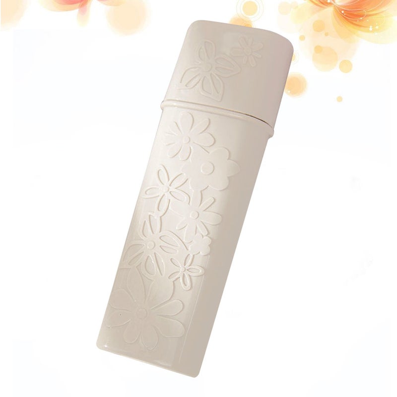 Bathroom Carved Portable Toothpaste Case Travel Toothbrush Holder Protective Holder Case for Hiking Camping(Beige) - Image 5