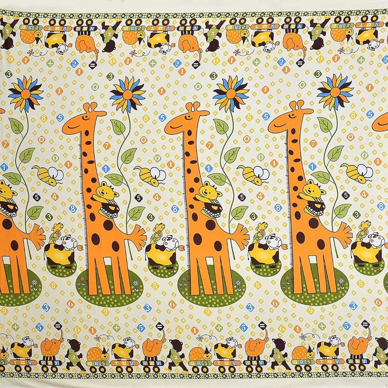 CLICKCART Glace Cotton Prime Collection Ultrasoft Skin Friendly Cartoon Print for Kids Flat Double Bedsheet with 2 Pillow Covers 90 x 100 Inch Multi Animals Kidzee1  - Image 4