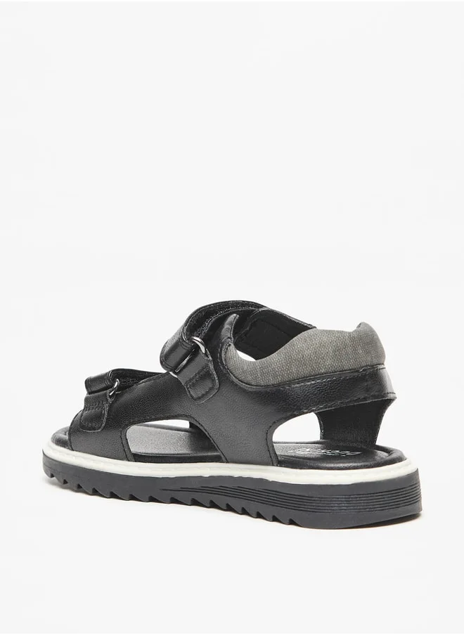 دوتشيني Boys Textured Floaters With Hook And Loop Closure