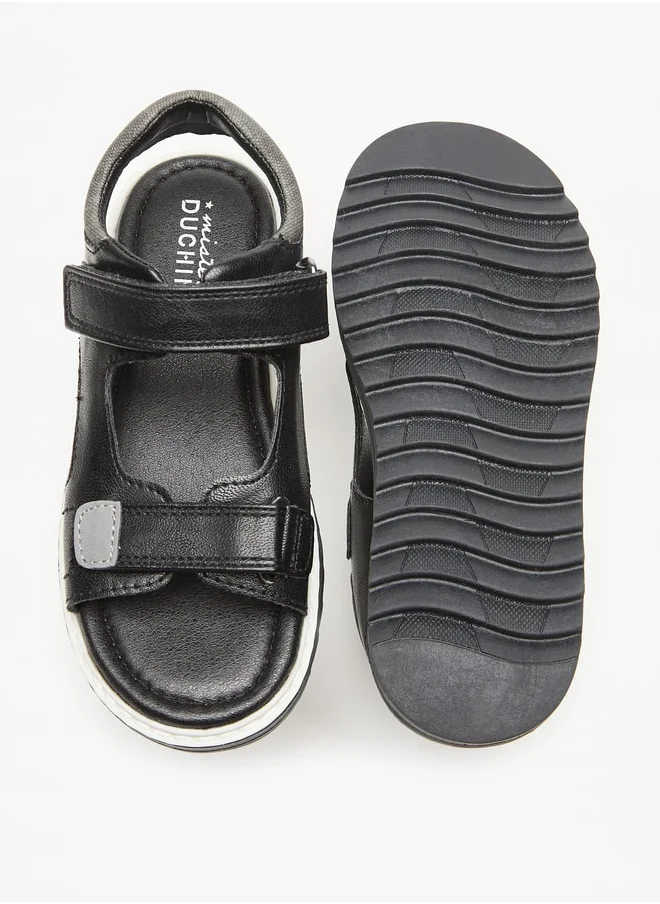 دوتشيني Boys Textured Floaters With Hook And Loop Closure