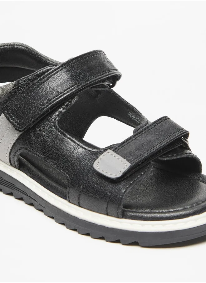 دوتشيني Boys Textured Floaters With Hook And Loop Closure