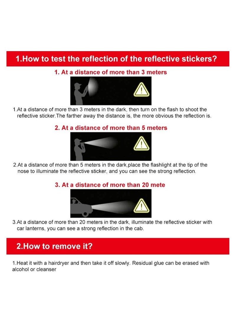 Generic Universal Yellow Car Reflective Stickers Anti Collision Warning Decals for Cars Trucks Trailers Safety Caution  - Image 4
