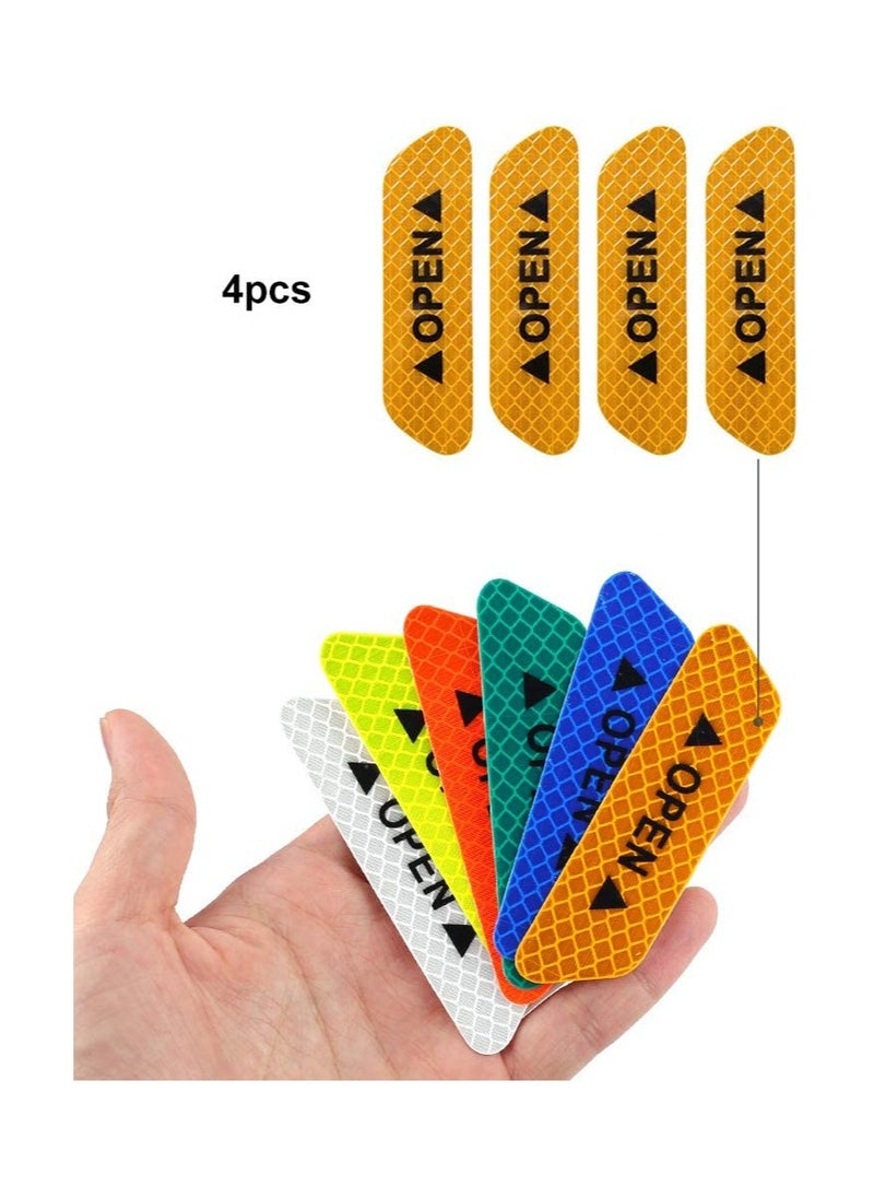Generic Universal Yellow Car Reflective Stickers Anti Collision Warning Decals for Cars Trucks Trailers Safety Caution  - Image 1