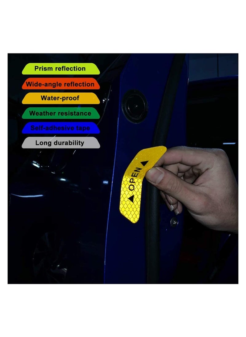 Generic Universal Yellow Car Reflective Stickers Anti Collision Warning Decals for Cars Trucks Trailers Safety Caution  - Image 2