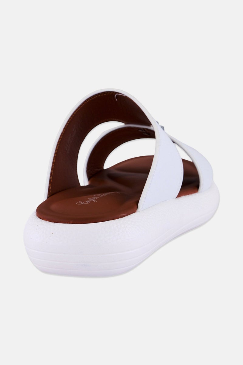 English Laundry Men Slip On Arabic Sandals, White - Image 3