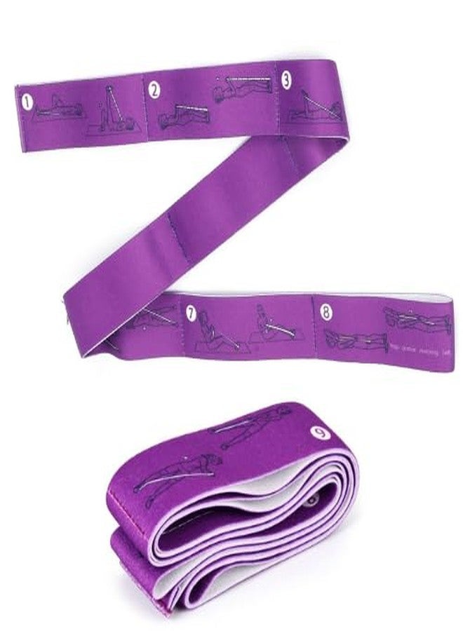 NETXE Yoga Block With Yoga Belt Set,gh Density Foam Soft Non-Slip Yoga Blocks With Yoga Belt for All People, 8 Loops Stretching Strap with Printed Positions,85*4 Cm, Fitness, Rehabilitation, Ankle Joint & Ligament Training - Image 2