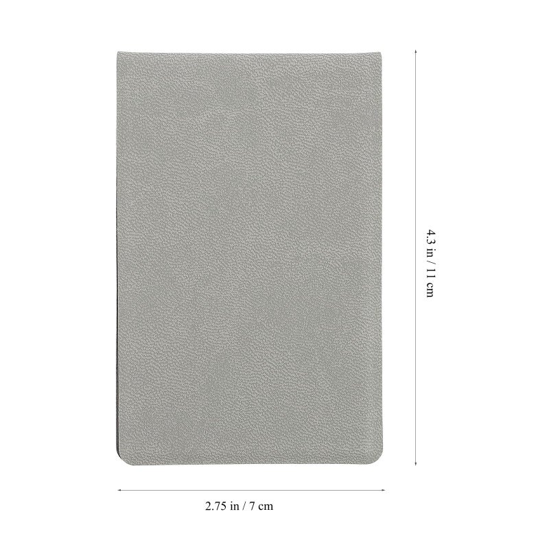 Gray Stainless Steel Folding Makeup Mirror with PU Leather Cover Portable Travel Compact - Image 3