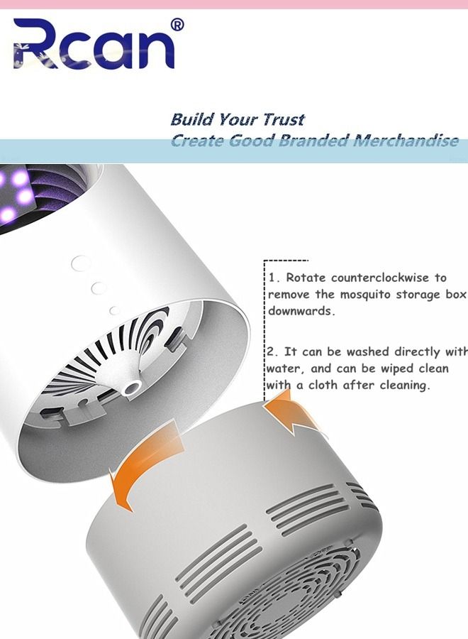 Rcan USB Plug-In LED Ultraviolet Mosquito Killer Lamp Indoor Outdoor Floor Standing Waterproof Insect Trap Rechargeable Ultra Quiet Suction Fan Mosquito Repeller Suitable for Home Terrace Garden Camping  - Image 4