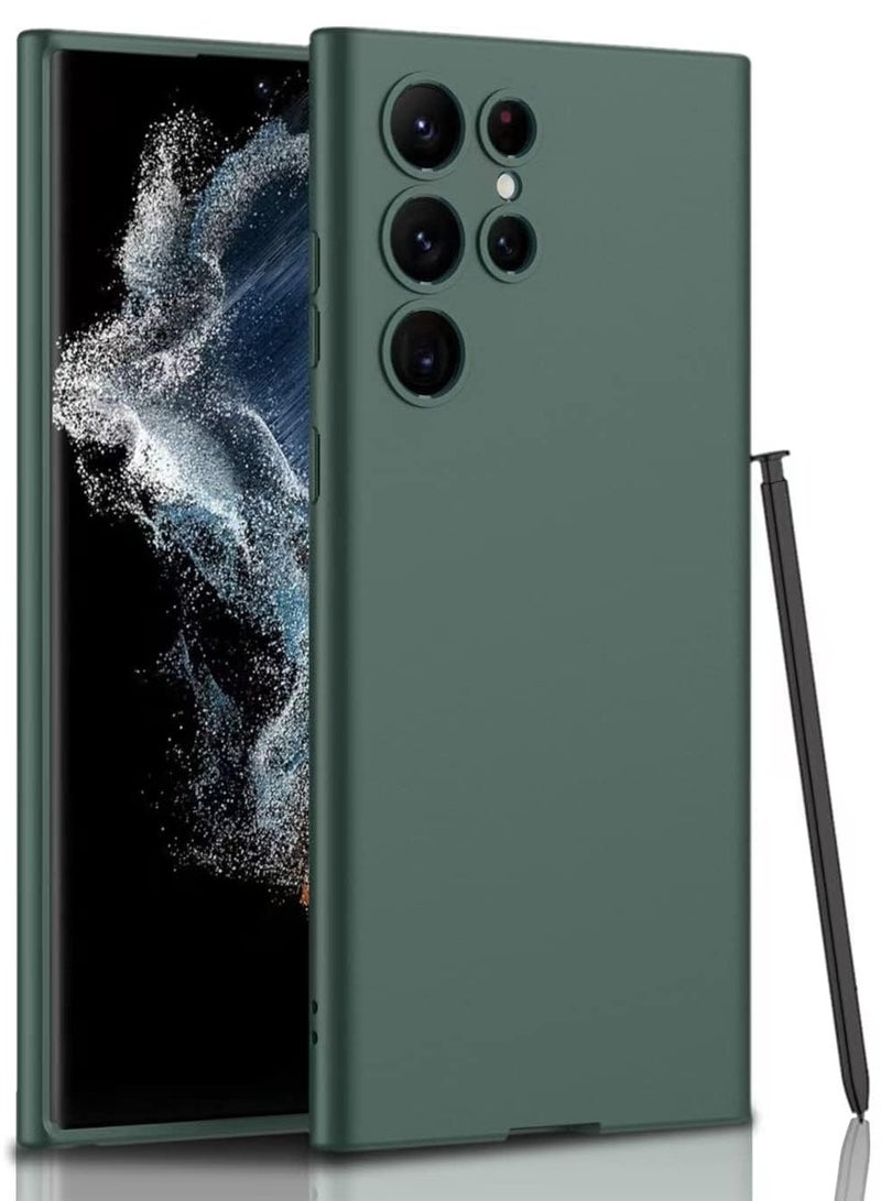 ELTRAZONE ELTERAZONE Compatible for S22 Ultra Case, Skin Touch Silicone Gel Rubber, Soft, Sleek Protection, Slim Fit Full Body Shockproof Protective Phone Cover for Samsung Galaxy S22 Ultra (6.8 Inch) (Green) - Image 1