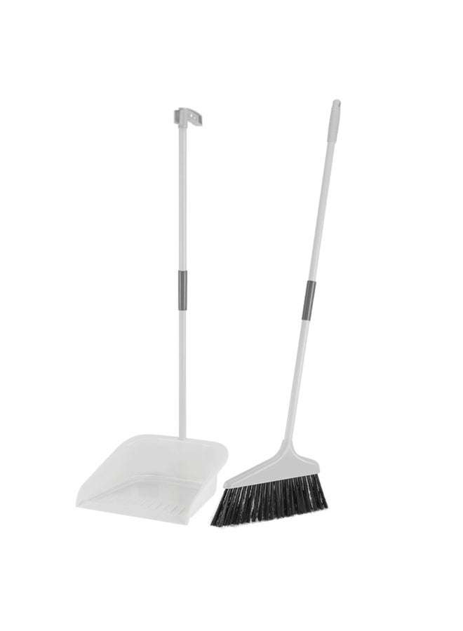 VUSIGN Compact Broom and Dustpan Set – Space-Saving Upright Cleaning Set – Broom: 21.5×82cm, Dustpan: 24.5×24.5×77.5cm  - Image 1