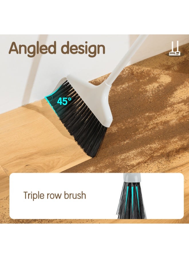 VUSIGN Compact Broom and Dustpan Set – Space-Saving Upright Cleaning Set – Broom: 21.5×82cm, Dustpan: 24.5×24.5×77.5cm  - Image 3