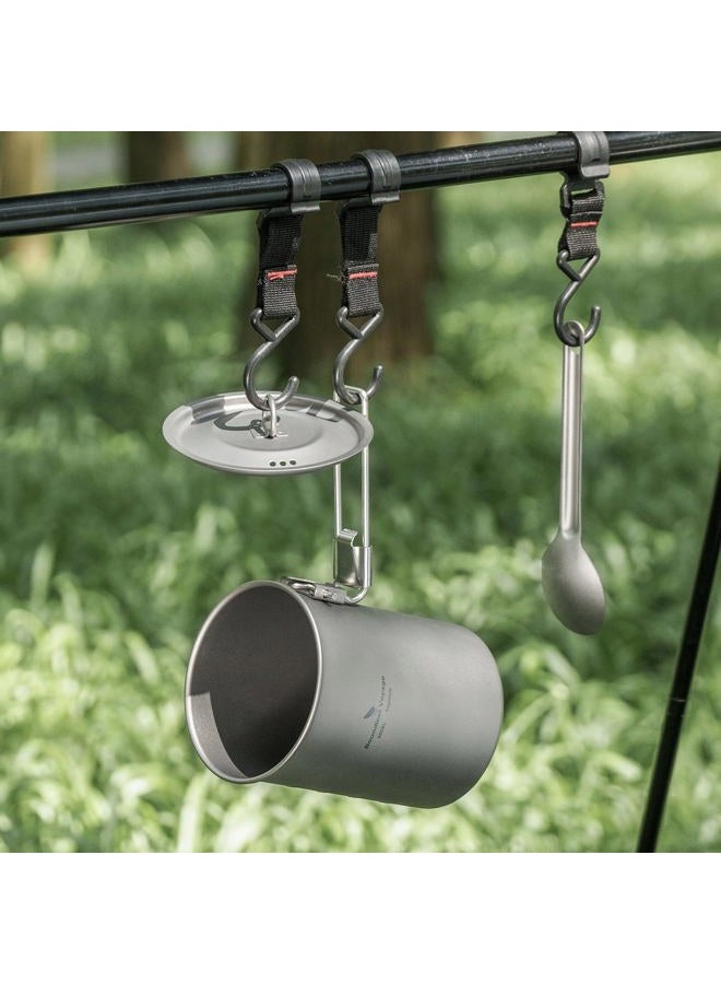 usharedo Ultralight Portable 900ml Outdoor Titanium Pot with Lid Folding Handle Camping Water Rice Food Bowl Cup Mug Bottle Ti15103B - Image 4