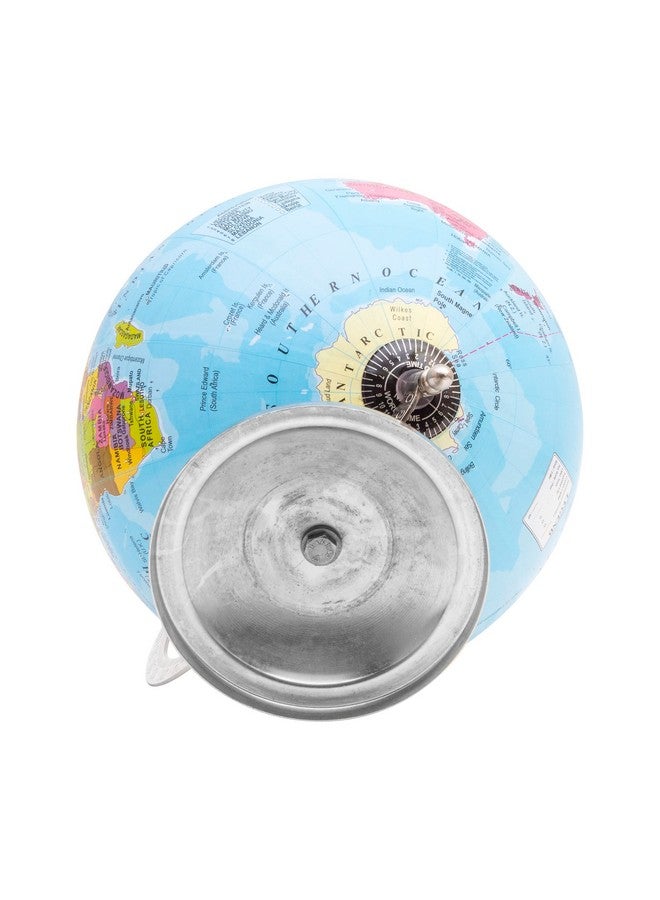 Magicwand STEM & STEAM Educational,Decorative Spinning Political Educational Laminated Rotating World Globe【MADE IN INDIA】【8" Chrome with Magnifier】 - Image 4