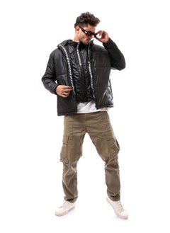 Andora Thermoplastic Fly Zipper Hooded Pump Jacket_Black  - Image 1