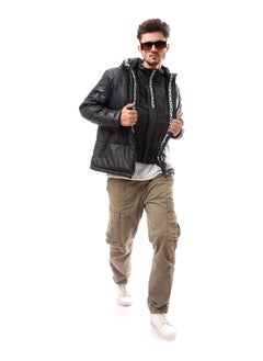 Andora Thermoplastic Fly Zipper Hooded Pump Jacket_Black  - Image 3