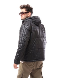 Andora Thermoplastic Fly Zipper Hooded Pump Jacket_Black  - Image 4