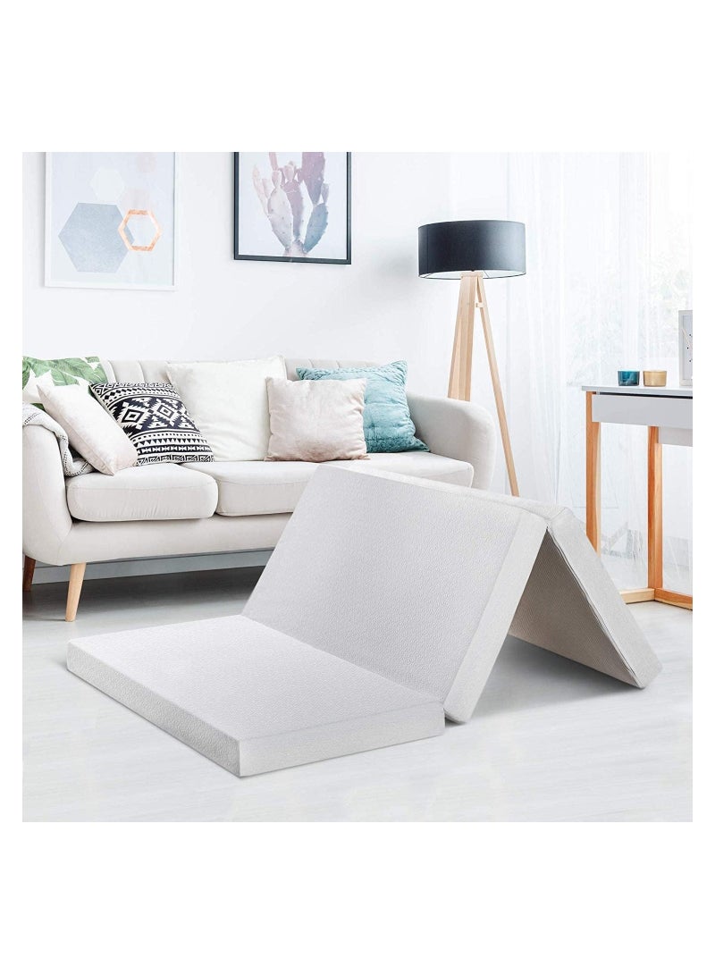 COMFY TRI FOLDING PORTABLE WHITE SINGLE MATTRESS 11 - Image 1